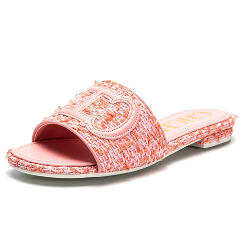 Women's Slippers yellow New Fabric Fashion Flat Sandals